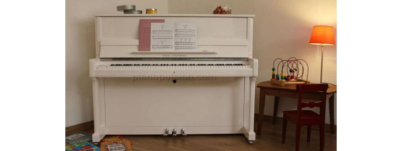 piano droit Wilh. Steinberg P118 blanc Cavaillon